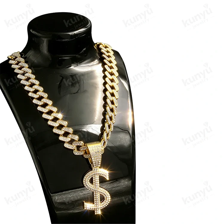 Collana con segno di dollaro hip-hop
