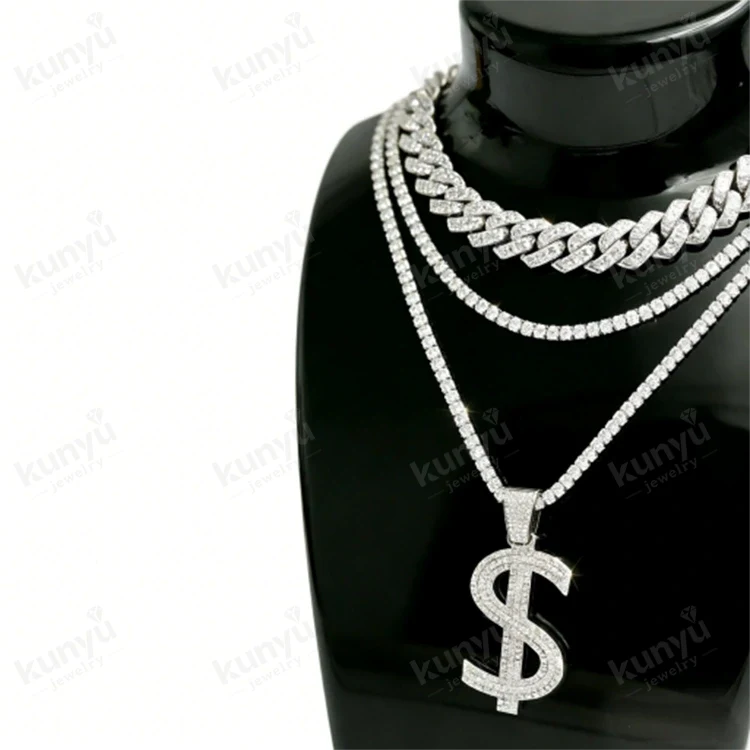 Collana con segno di dollaro hip-hop